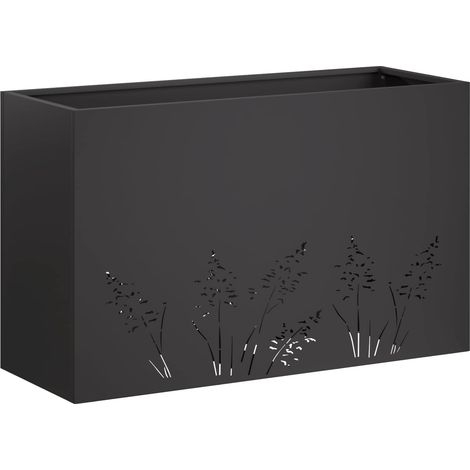 Macetero de Jardín Negro 80 x 20 x 49 cm Acero laminado en frío vidaXL (1/5)