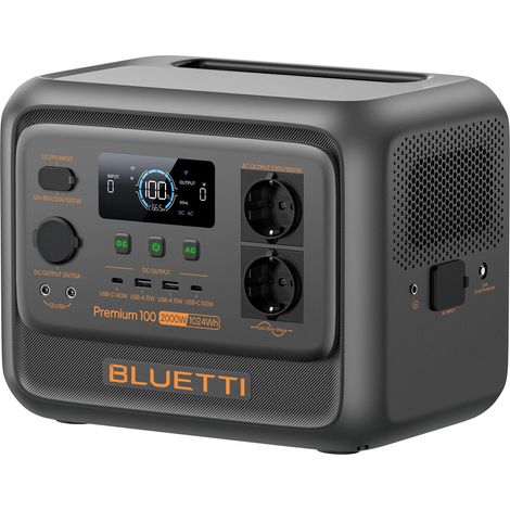Tragbare Powerstation BLUETTI Premium 100 V2, 1024 Wh - 2x2000 W (0% MwSt)
