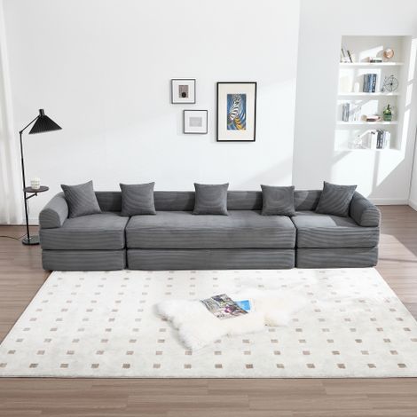 Un canapé familial confortable alliant rangement et modularité – compressé sous vide pour un montage facile  modules combinables à volonté, idéal pour les animaux de compagnie. Parfait pour se détendr (1/4)