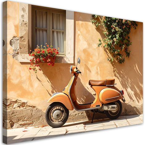 Impression sur Toile, Scooter Vespa Toscane,30x20 (1/4)