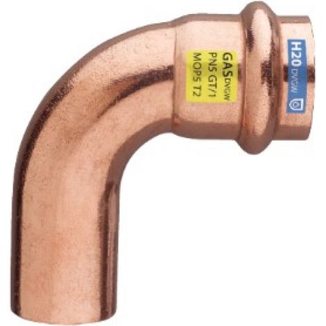 Curva 90° Maschio-Femmina ø15 Rame Pressfitting certificato acqua e gas