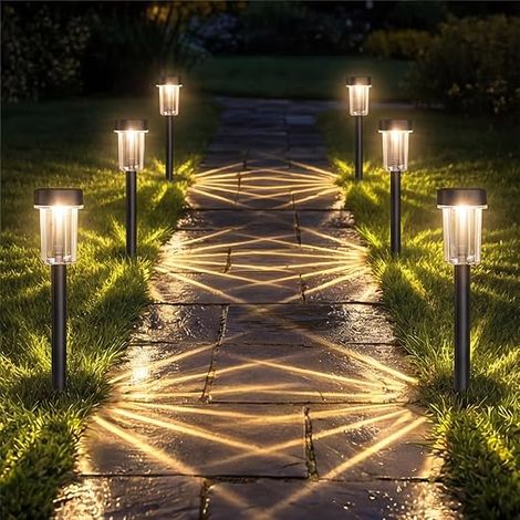 Set of 6 Outdoor Solar Garden Lights, IP65 Waterproof (1/5)