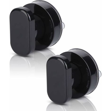 2 Piece Suction Cup Door Handle, Suction Cup Pull Handle, Bay Window Suction Cup Handles with Strong Suction Cup for Bathroom Cupboard Drawer Glass Mobility Handle Pulls Black (1/5)