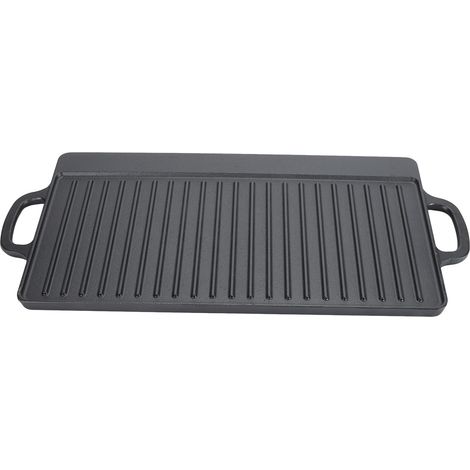 Grille rectangulaire en fonte, multifonctionnelle, sûre et spacieuse, double face, pour barbecue à gaz, 50 x 23 x 2 cm / 19,7 x 9,1 x 0,8 po (1/5)