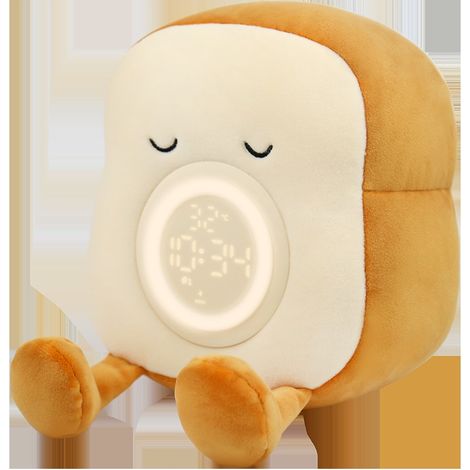 Réveil pour fille (yeux fermés), réveil mignon avec toast, réveil éducatif avec téléphone (1/5)