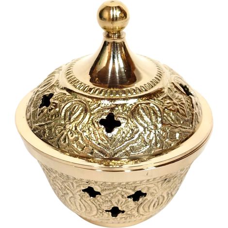 Brûleur d'encens doré en laiton, porte-encens décoratif pour aromathérapie et relaxation à la maison