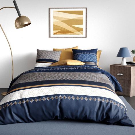 Parure housse de couette 3pcs 240x220cm 100% coton 57fils kalypso