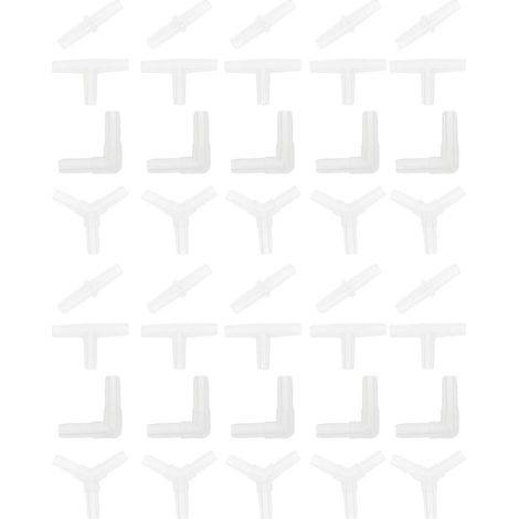 40 pièces Connecteur de tuyau d'air pour aquarium, adaptateur pour tuyau d'aération à oxygène-3.00X1.80X0.40CM-White (1/4)