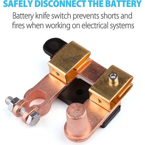 Interrupteur de batterie en laiton à ouverture latérale, interrupteur de coupure d'alimentation étanche de type couteau pour véhicule, interrupteur d'alimentation automobile (1/5)