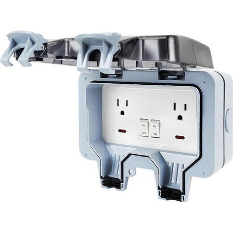 IP66 15A Außenverlängerungskabel mit wasserdichter Ladebuchse, wasserdichtem Gehäuse mit separatem Schalter und amerikanischem Stecker. (1/5)