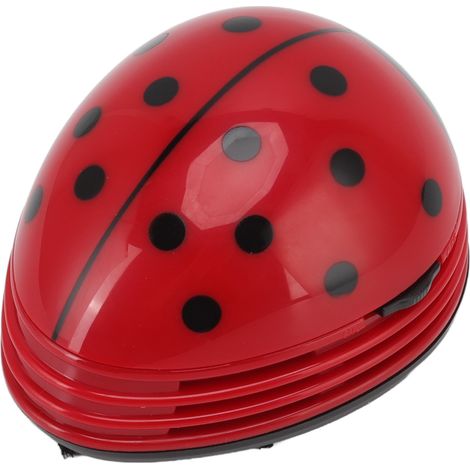 Mini aspirateur de bureau portable, aspirateur à main, motif coccinelle rouge, pour rognures de papier. (1/5)