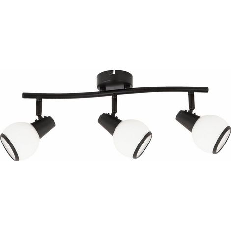 Plafonnier noir triple orientable 45 cm 3xE14 Reality