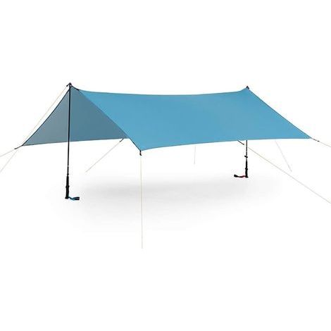 Voiles d'Ombrage Carré 3x3m Imperméable, Toile Solaire en Oxford Anti UV, Voile Pare-Soleil Résistant Exterieur Balcon Jardin Terrasse, Bleu (1/5)