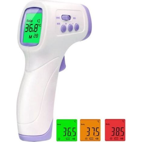 Thermomètre Frontal Adulte IDOIT Thermometre Infrarouge avec Alerte Fièvre 2 en 1 Thermometre sans contact frontal avec Fonction Mém (1/4)
