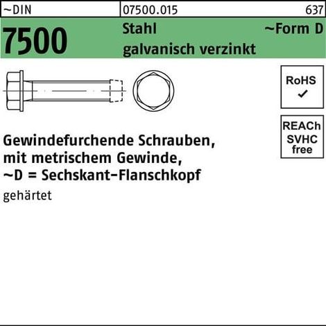 Vis à tête cylindrique à 6 pans DIN 7500 DM 4x20 Sta Galv.verz. 1000p.