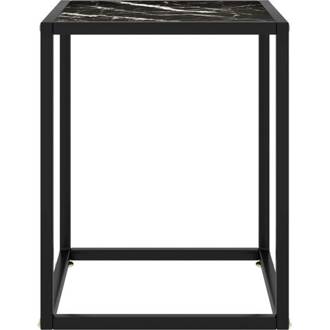 Maison Exclusive - Tavolino da Salotto Nero con Vetro Marmo Nero 40x40x50 cm (1/5)