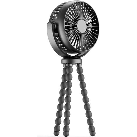 (32014566mm) Ventilador de bateria de 5200mAh com tripé flexível, ventilador USB giratório de 360°