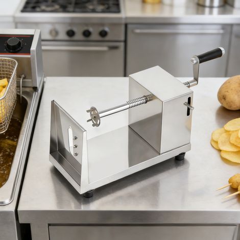 Coupe-pommes de terre en spirale Twister - Coupe-frites en acier inoxydable - Accessoire pour friteuses - Pour pommes de terre, concombre, carotte (1/4)