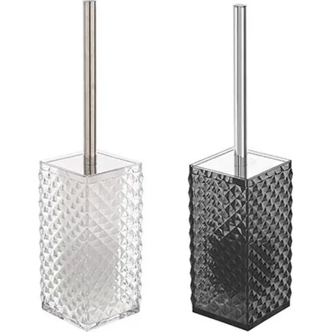 PORTASCOPINO IN PLASTICA MODELLO MILANO DIM. CM(LXPXH):8,1X8,1X36  BIANCO TRASPARENTE   Idroweb