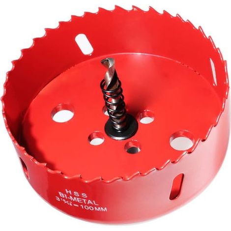 Scie cloche bimétallique M42 100 mm - avec adaptateur et foret de centrage - Convient pour le plastique et les plaques de plâtre (1/5)