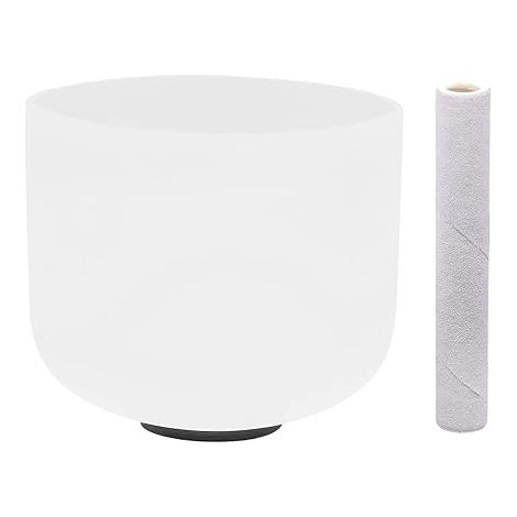 Bol chantant en cristal de quartz 432 Hz, son parfait, bols chantants en cristal pour la guérison sonore, la méditation, la prière, le yoga, la réduction du stress, blanc, 8 pouces
