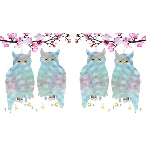 【Phantasy】 4er-Set Eulenabwehrmittel für Tauben/Vögel, reflektierende Vogelscheuchen vertreiben Tauben, Tauben abschrecken, Tauben fernhalten, Anti-Taubenglocke, dekorativer Schutz für Balkon-Gemüsega (1/4)