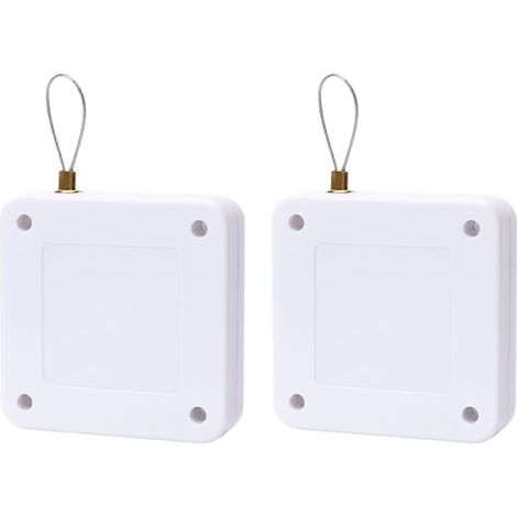 Kits de ferme-porte à capteur automatique blanc sans perforation, ferme-porte automatique commercial résidentiel avec cordon de serrage - 120 cm/47 pouces (1/5)