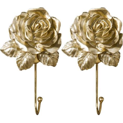 CCYKXAA 2 Stück (Gold) Vintage-Schlüsselanhängerhaken zur Wanddekoration, dekorativer Haken für Zuhause. Retro-Metallhaken A- Crezuo (1/4)