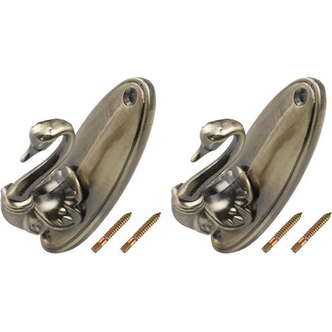 Gardinenhaken (84 mm/3,3 Zoll), 2 Stück, Zinklegierung, Wandmontage, bronzefarben (1/4)