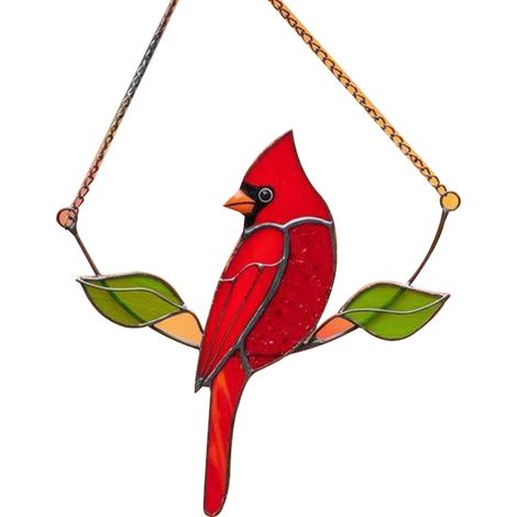 Décorations pour fenêtre intérieure - Pendentif oiseau cardinal - Cadeau pour la fête des mères - Cadeaux pour femmes (1/5)