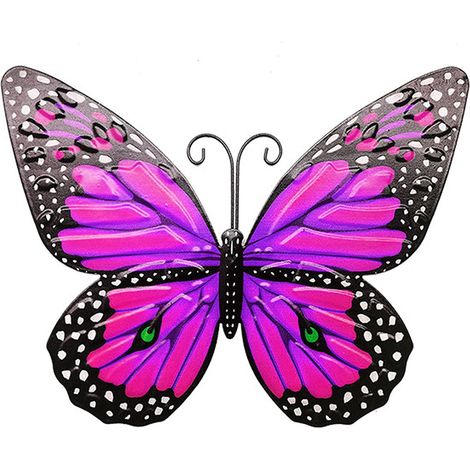 Papillon Mural - Décoration Murale En Fer Pour Intérieur Et Extérieur - Jardin Salon Chambre - 36 X 26 Cm - 1 Pièce (1/5)