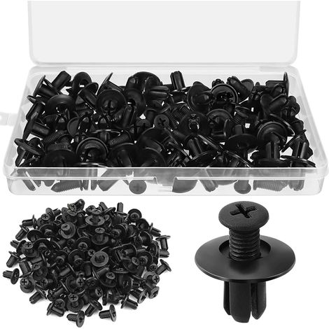 100 pièces Rivets en Plastique 8 mm – Jeu de Clips de Fixation de Voiture, Rivets d’Expansion en Plastique, vis de Corps pour la Fixation du Corps et du Pare-Chocs (1/4)