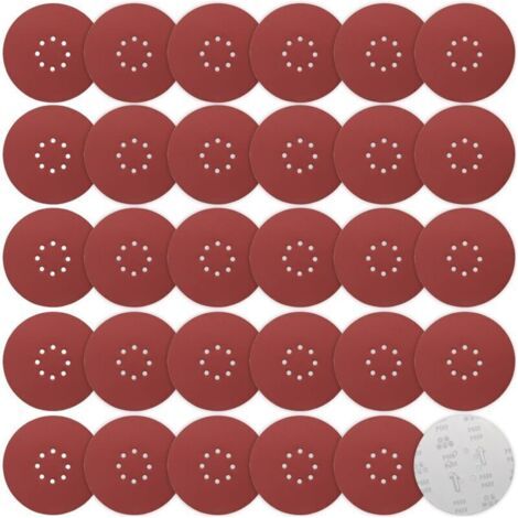 Dischi abrasivi da 225 mm, 30 pezzi, dischi abrasivi da 225 mm, 8 fori, grana P600, dischi abrasivi da 225 mm, carta abrasiva, dischi abrasivi con velcro per levigatrici a collo lungo, levigatrici per