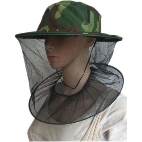 2 Pièces Chapeau de Camouflage Apiculture Apiculteur Anti-moustiques Masque extérieur Pêche et Camping Moustiquaire Chapeau (1/4)