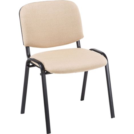 Chaise de visiteur idéale pour la salle d'attente empilable en différentes couleurs tissu colore : Crème (1/5)