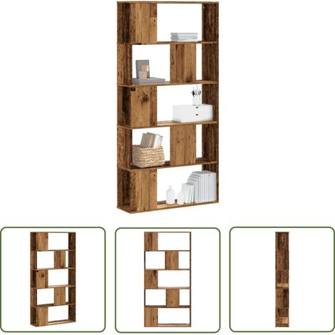 vidaXL Bücherregal 5 Böden Altholz 80,5x23,5x162,5 cm Holzwerkstoff