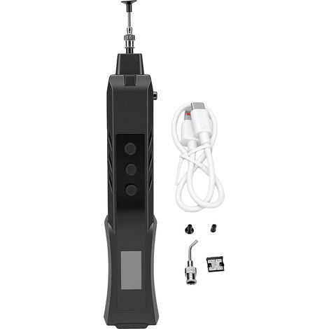 Pompa per saldatura a vuoto ricaricabile ESD da 200 g, schermo a colori da 0,96 pollici e luce LED, 2 ugelli da 16 g per il posizionamento di componenti IC e la riparazione di chip SMD. (1/5)