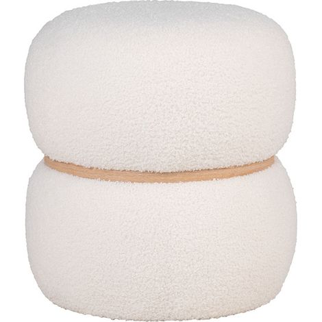 Sataya - pouf - en tissu bouclette - blanc (1/4)