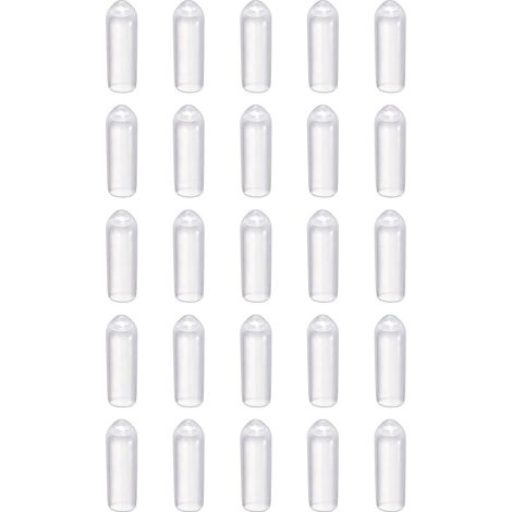 100 Pièces Embouts en Caoutchouc, 4mm ID, Caoutchouc PVC Capuchons Ronds, Cache-Boulons, Capuchons De Protectio pour Tubes Métalliques Tiges Boulons, Translucide (1/5)