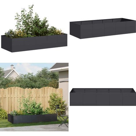vidaXL Jardinière noir 200x80x40 cm acier (1/5)