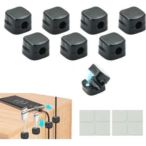 CSPARCV 8-teiliges Mini-Magnet-Kabelmanagement-Set für den Schreibtisch zur sicheren Befestigung von Kabeln an Leitungen in Büro und Küche mit Magnet- und Klebestreifen (1/4)