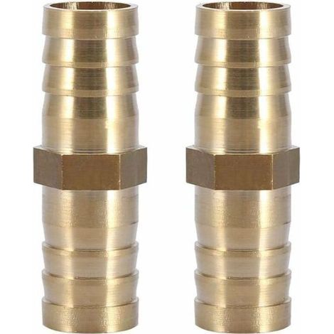 (8mm 10pcs)Raccord de Tuyau Droit à Deux Voies Raccord en Laiton Barbelé Connecteur de Tube Jonction 6/8/10/12/14/mm (1/5)