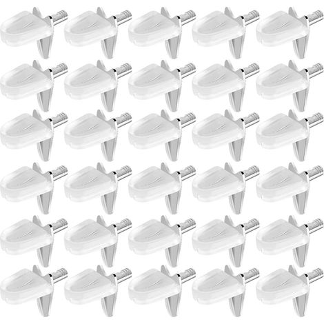 30 pcs Goupilles de Support d'Étagère, Cheville de Support Étagère pour planche en Bois ou en Verre - Armoire de Cuisine Rangement Mural Bibliothèque (Trou de Forage 3 mm)