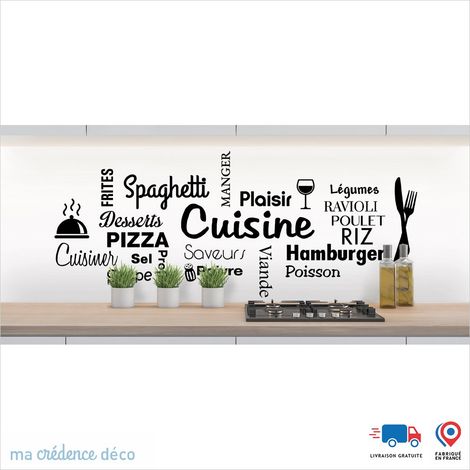 Crédence : Cuisine et repas 1 - Couleur noir - Alu composite - 60 - 120 (1/3)