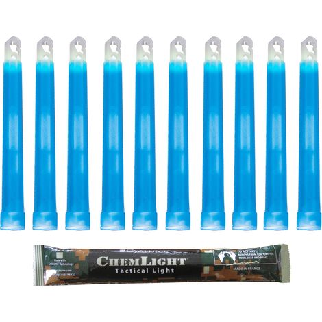 Cyalume Bastoncino luminoso azzurri militare ChemLight Lightsticks 15cm - Light Sticks ultra-luminosi 8 ore (Scatola da10) (1/4)