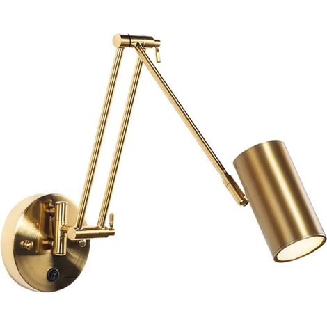 Teleskop-Wandleuchte mit neigbarem Arm, schlichte und luxuriöse Leselampe (schwenkbar, faltbar, langer Arm)