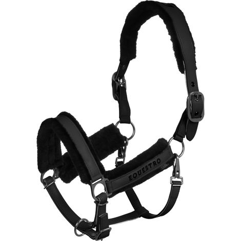 EQUESTRO TAGLIA COB Cavezza NERA imbottitura montone sintetico (1/3)