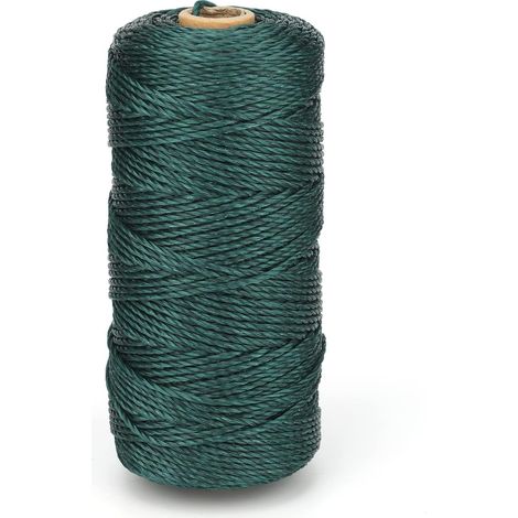 Corde en Nylon Tressée 2 mm x 130 m, Ligne de Maçon Vert Foncé Ficelle solide et Polyvalente pour Construction,Jardinage,Camping, Volets,Bricolage et Travaux manuels (1/5)