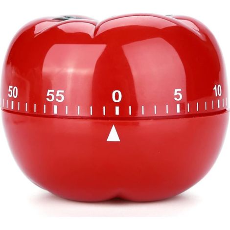 Minuteur de cuisine mécanique en forme de tomate 60 minutes Compte à rebours Aide à la cuisine et à la pâtisserie (grande taille 7,2 x 5,5 cm) (1/5)