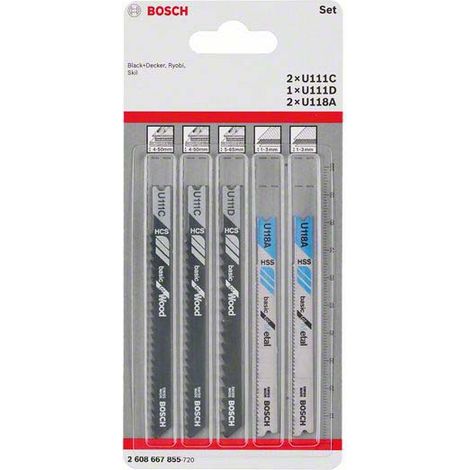 Bosch Stichsägeblatt-Set Basic for Wood and Metal 5tlg. Universalschaft - 2608667855 (1/2)